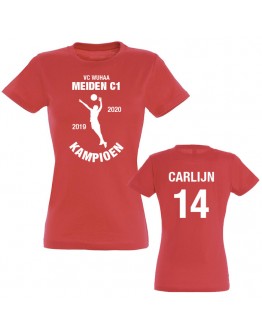 Volleybal kampioenshirt KA0702 - voorzijde en achterzijde bedrukt